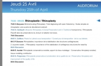 Programme de la conférence sur la rhinoplastie du Dr Duroure au congrès sofcep 2019